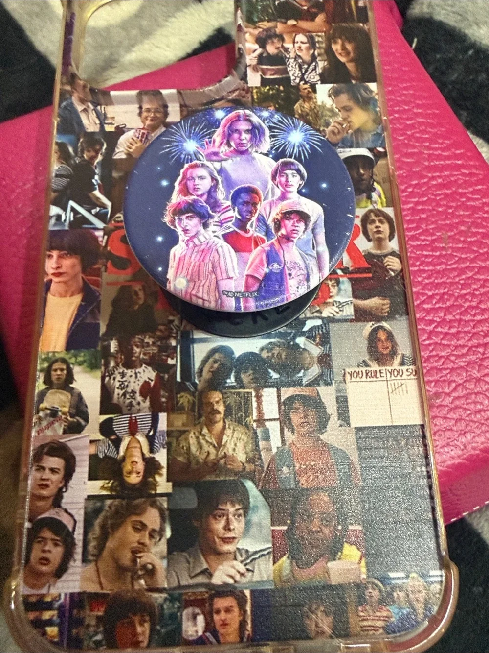 Netflix Pink Collage Phone Case with Pop Socket